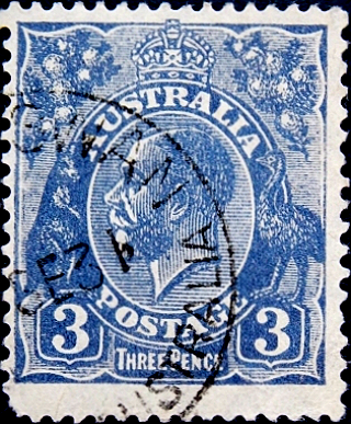 Австралия 1929 год . Король Георг V . 3 p . Каталог 3,0 €.